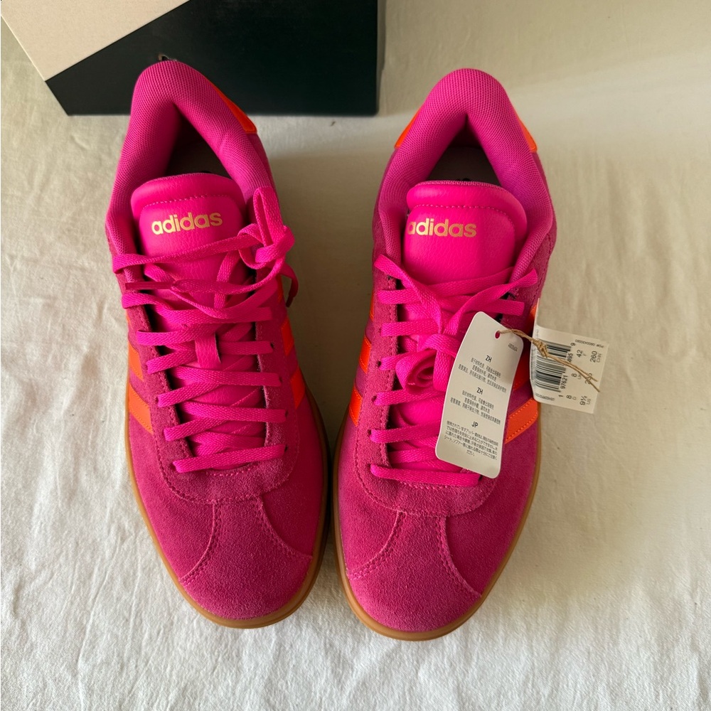 Adidas VL Court Bold Shoes Womens Sz 7 Shock Pink/Orange Sneakers JQ5636 - Picture 8 of 11